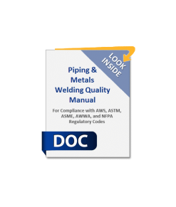 ASME-AWS Piping and Metals Welding/Fabrication & Field Installation Quality Manual