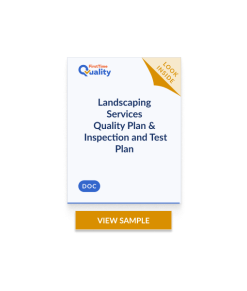 Landscaping Comprehensive Quality Plan w/Inspection & Test Plan