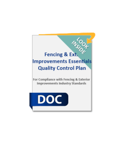 Fence Construction Essentials Quality Plan