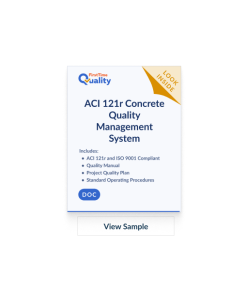 ACI 121r Concrete Quality Management System