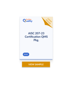 AISC 207-23 Certification QMS Pkg.