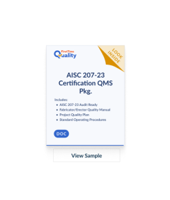 AISC 207-23 Certification QMS Pkg.